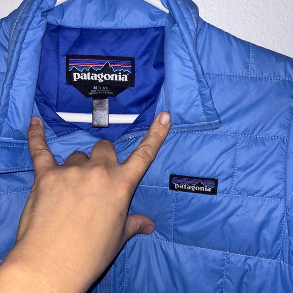 Kids Patagonia Blue Puffer Jacket 10 - Picture 3 of 5